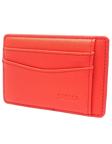 Tarjetero Texturizado Vinipiel Premium Orange Sarosa