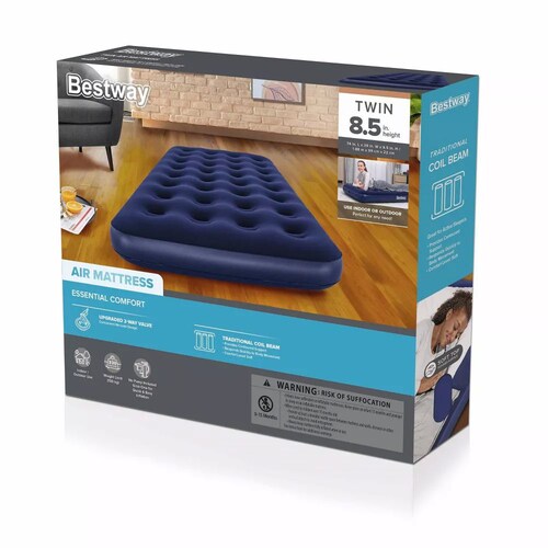 Colchón Inflable Individual Bestway Alto 22cm x Largo 188cm x Ancho 99cm 