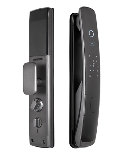 Cerradura Electrónica Inteligente Wifi De Seguridad. Con Timbre y 5 Métodos De Apertura. Modelo: Quantum (gris)