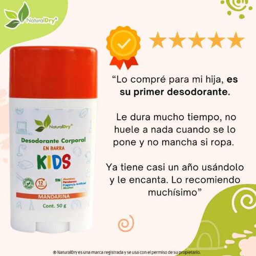 NaturalDry - 2 Desodorantes corporal en barra: 1 Unisex + 1 Kids  - Sin aluminio - Neutraliza el mal olor