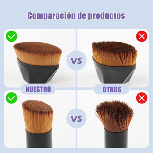 Brochas Base y Contorno Con Esponja Negro