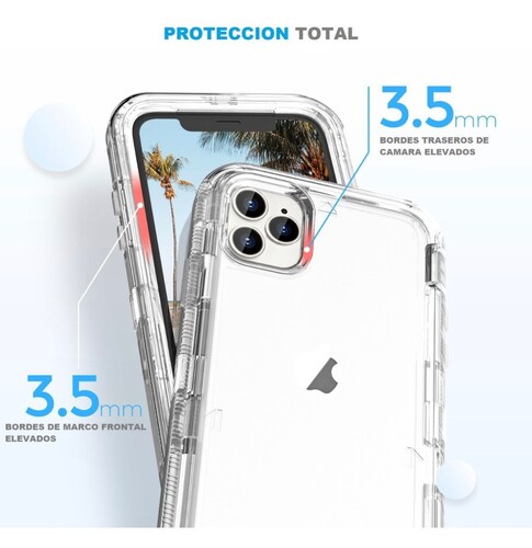 funda uso rudo para IPhone 8 plus tipo otherboox transparente proteccion maxima calidad premium 