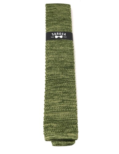Corbata Tejida Verde Oliva Caballero Hombre Sarosa