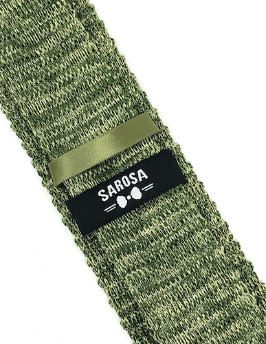Corbata Tejida Verde Oliva Caballero Hombre Sarosa