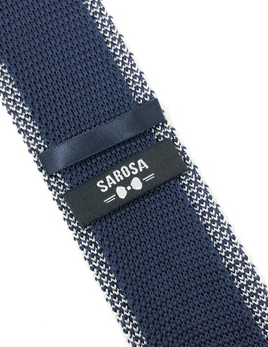 Corbata Tejida Blanqui-Azul Caballero Hombre Sarosa				