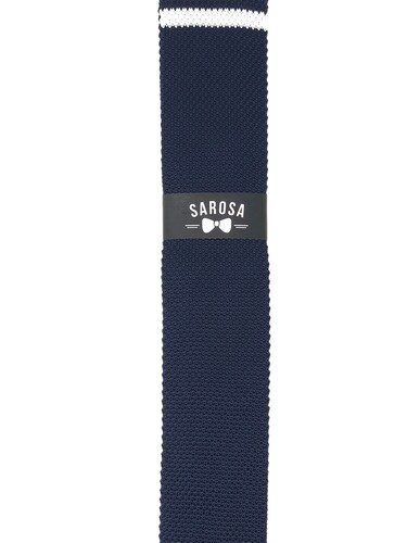Corbata Lisa Azul Marino Line Caballero Hombre Sarosa