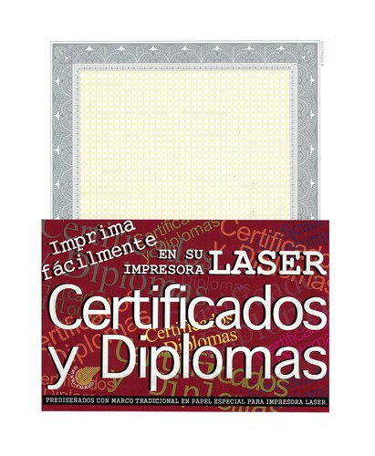 Papel impreso para diplomas y/o certificados de color Plata (50 Hojas)