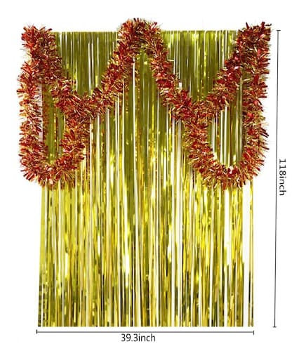 Cortina Tiras Metalicas para Adornar Fiesta Dorada Goshoppingmx DM. 