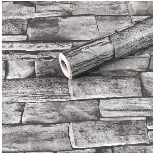 Papel Tapiz Auto Adherible Decorativo Para Pared Ladrillo Gris