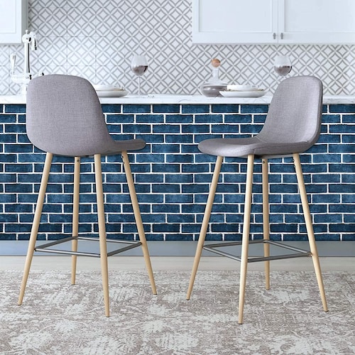 Papel Tapiz Auto Adherible Decorativo Para Pared Ladrillo Azules
