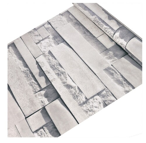 Papel Tapiz Piedra Laja Gris Autoadherible Pared 45cm X 10m Decorativo.