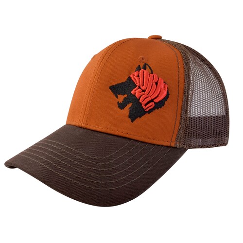 Gorra con Malla y ajustador plástico, Born Wild, Naranja con café