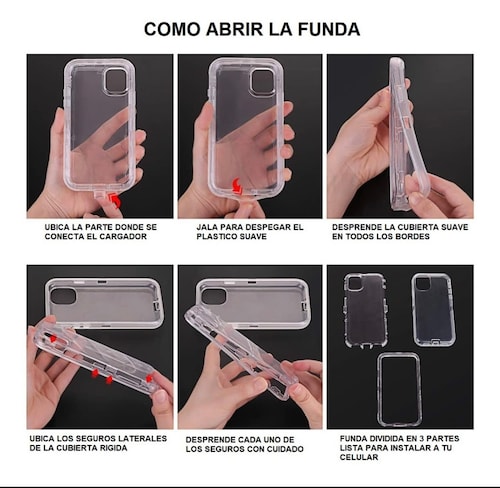 funda uso rudo para IPhone 11 pro tipo otterbox transparente calidad premium