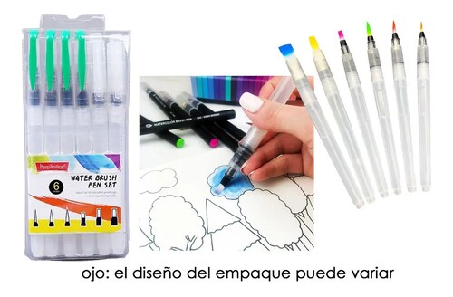 Pinceles Para Acuarela Con Deposito De Agua Para Pintar Profesional.