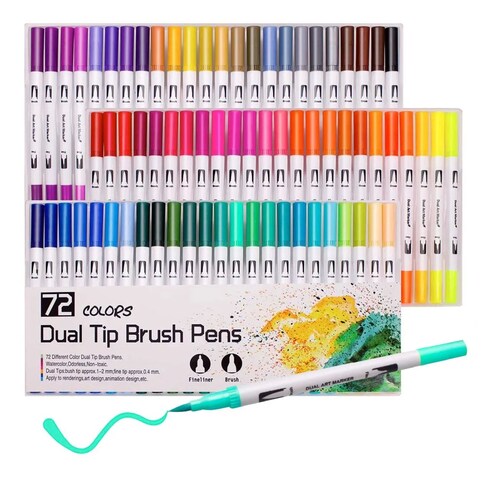 72 Plumones Doble Punta Pincel Lettering Rotuladores Lavables P dibujo.