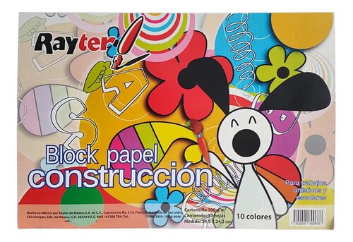 Block Papel Construccion Constructivo Colores Surtidos Manualidades Escolar.