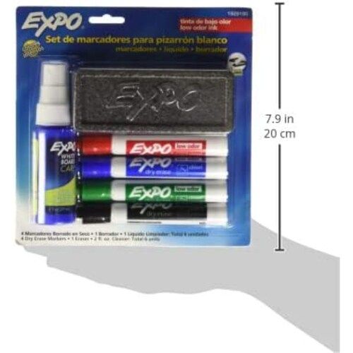 Marcador Expo Para Pizarron Blanco Punta de Cincel Kit 6pzas