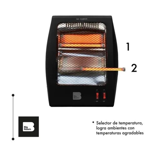 Calentador Electrico De Cuarzo Portatil 2 Niveles De Calor