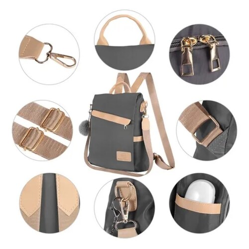 Mochila Mujer Paño De Oxford Impermeable Anti-robo Monedero.