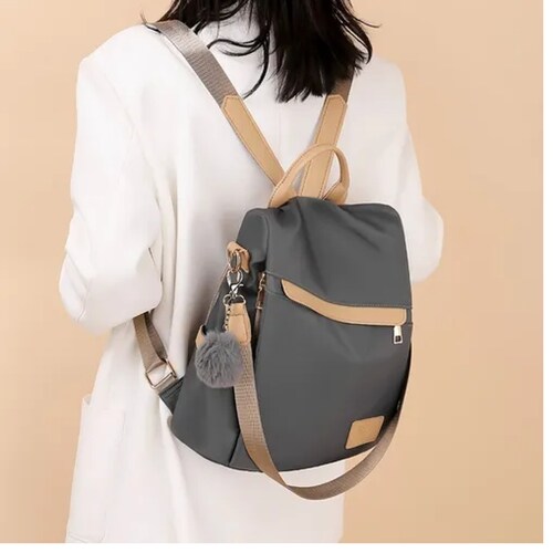 Mochila Mujer Paño De Oxford Impermeable Anti-robo Monedero.