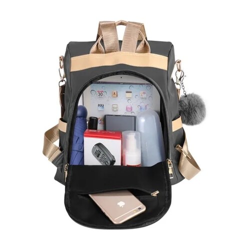 Mochila Mujer Paño De Oxford Impermeable Anti-robo Monedero.