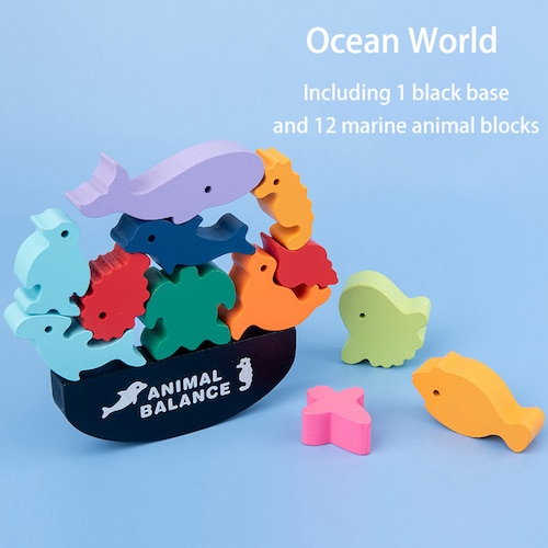 Balanza Del Mundo Animal- Marino juego Didactico Para Niños Y Niñas Juguete animales montessori juego de bloques 
