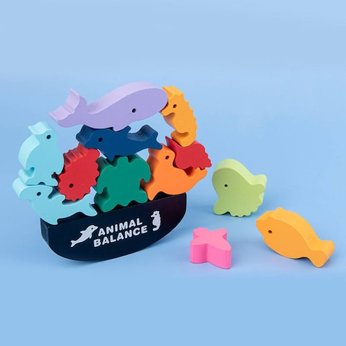 Balanza Del Mundo Animal- Marino juego Didactico Para Niños Y Niñas Juguete animales montessori juego de bloques 
