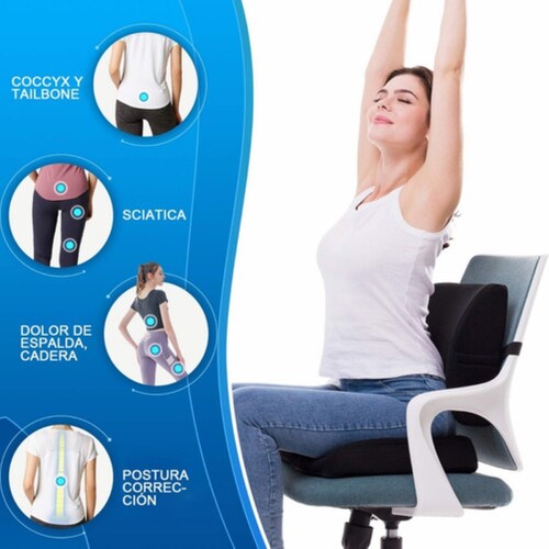 Cojín De Asiento De Gel Y Almohada De Soporte Lumbar Lavable