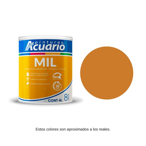 Pintura Acuario Cover Mil Color Amarillo Óxido 4lt V105140