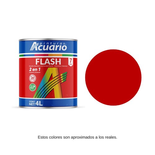 Pintura Flash Color Rojo Bermellón Acuario 4 Lt Ea40840