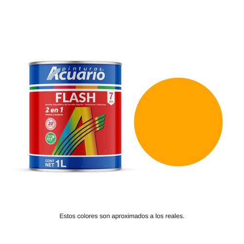 Pintura Flash Color Amarillo Cromo Acuario 1 Lt Ea40610