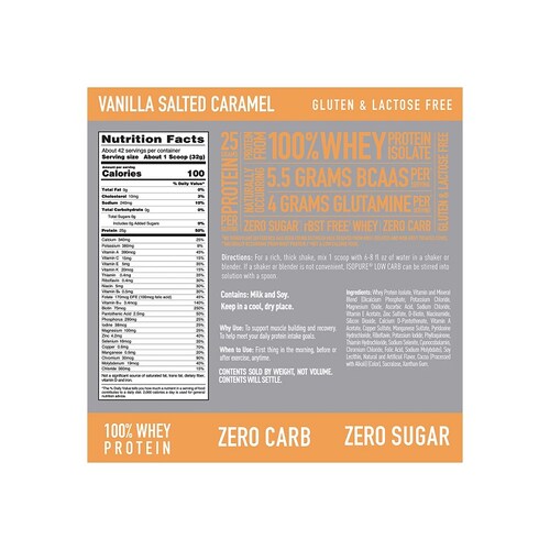 Proteina Isopure Vainilla Caramelo 42 Serv