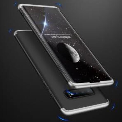FUNDA fina para Samsung Galaxy S10 PLUS negro con Plata