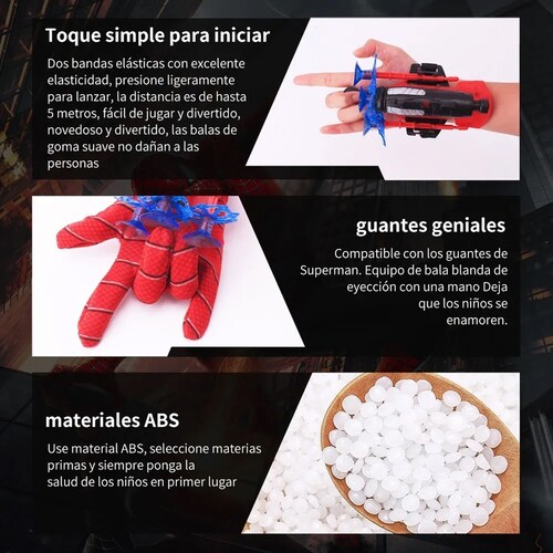 Guantes De Spiderman Para Niños Juguetes Plástico Lanzador