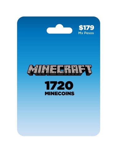 Minecraft 1720 Minecoins, tarjeta prepago, Pin Digital