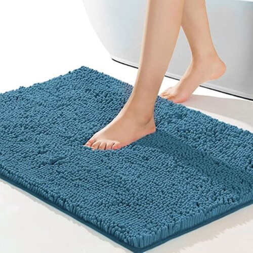 Tapete  De Baño Cómodo Suave Y Decorativa azul 