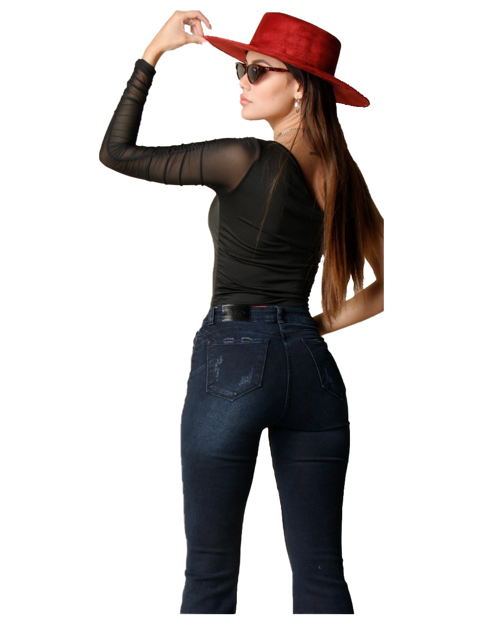 Pantalones jeans acampanados discount mujer