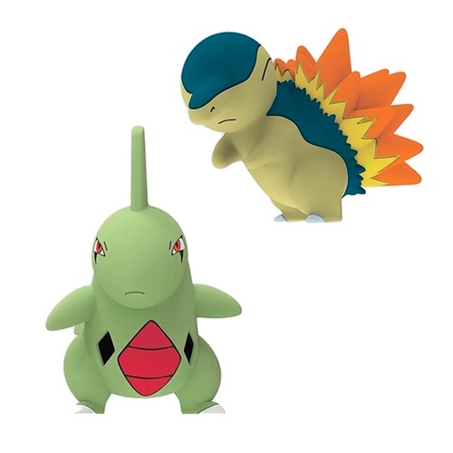 Pokemon Larvitar y Cindaquil.