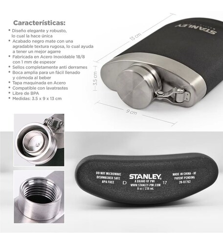 Licorera Master 236ml Anti Derrame Acero Inoxidable Stanley