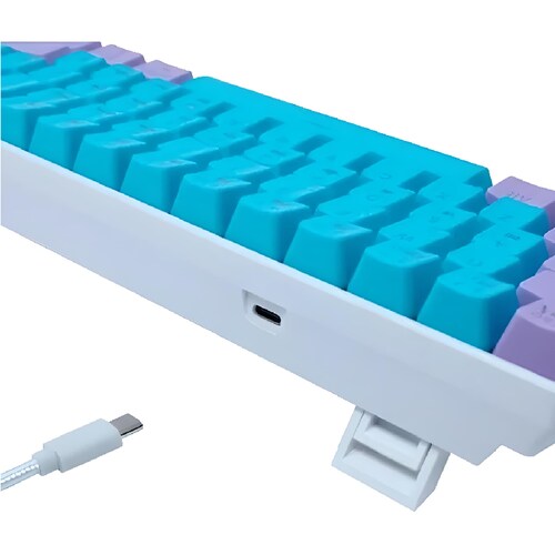 Teclado Celot Candy Blue 60-oc Rgb Azul Con Morado 
