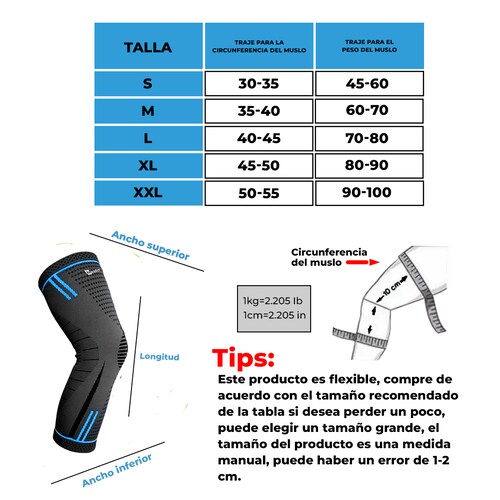 Par De Rodillera De Compresión Ajustable Deportiva, Larga, MAXFIT HX933