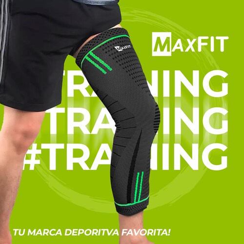 Par De Rodillera De Compresión Ajustable Deportiva, Larga, MAXFIT HX933