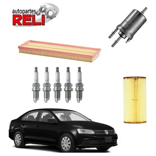 Kit Afinacion Vw Jetta A6 2.5 Filtros Y Bujias