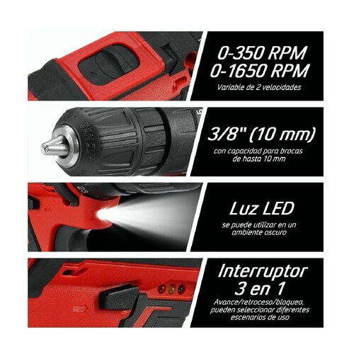 Kit Taladro Eléctrico Atornillador Inalambrico Con Luz,118pc