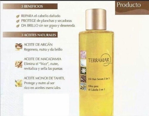  Aceite Tratamiento Para el Cabello 3 en 1 Terramar 120ml