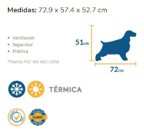 Casa Tipo Iglu Térmica Perro Chico 72.9x57.5x52.7cm Sunny