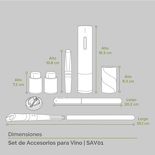 Set Para Vino Con Sacacorchos Eléctrico Y Enfriador Avera SAV01