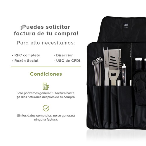 Mandil Con Kit De Utensilios Para Asador  Avera ADA28