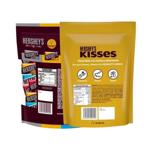 Kisses Con Almendra de 900g y Hershey's Miniatura de 900g