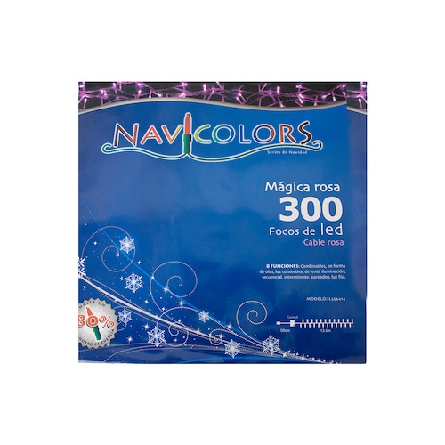 Serie de Luces Decorativa  Luz Led Rosa 300 Focos 8 Funciones Cable Rosa Plástico 13 m